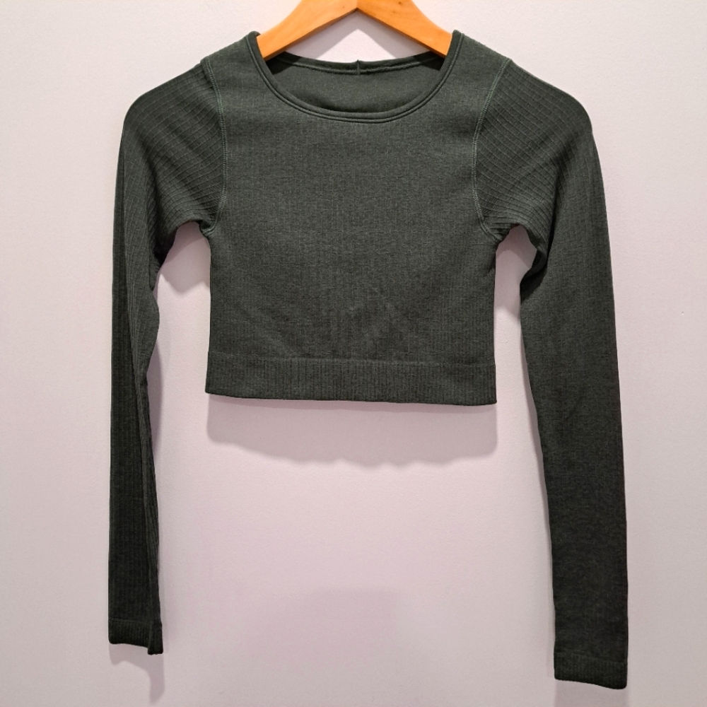 Lululemon Ebb to Street Long-Sleeve Crop Yoga Technical Streetwear Top Womens 2